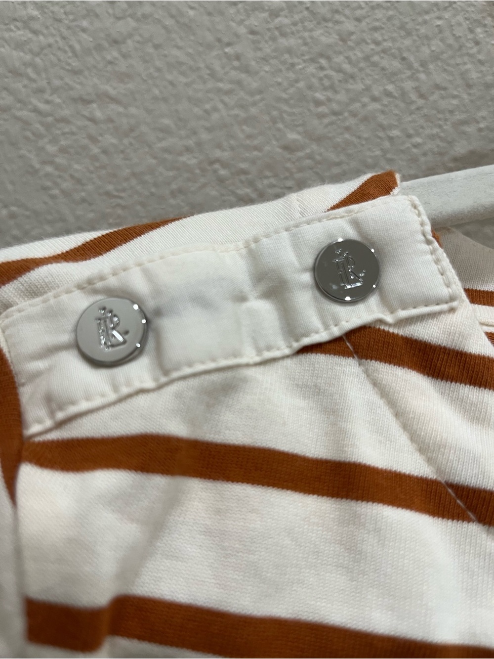 Ralph Lauren Striped Boatneck Long-Sleeve Top in Cream and Brown MP - Picture 4 of 6